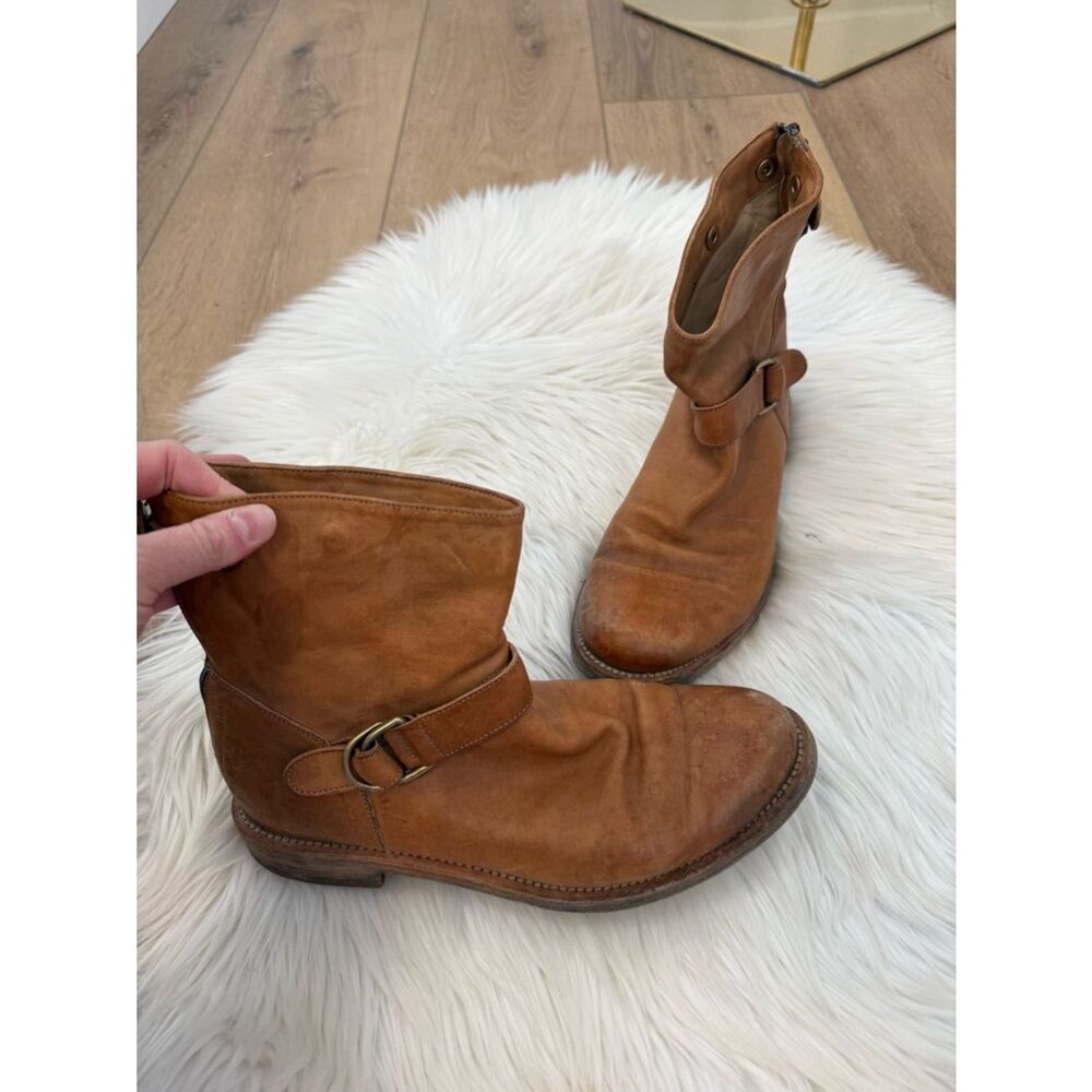 Brunello Cucinelli Tan Leather Ankle Boots - Size 40.5